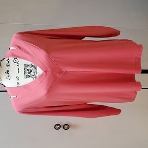 Simonton -Beautiful Long sleeve Pink Cut Out Top Sz.XL